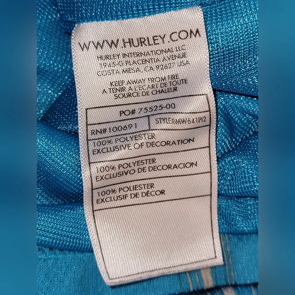 Men's Hurley Blue, Black, White, Plaid  Mesh Lined Swim Trunks Size Small